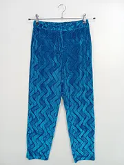 Vorschaubild 2 von . Damen Stoffhose XS 34 Blau Strukturmuster Casual Modern Hose