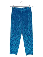 Vorschaubild 1 von . Damen Stoffhose XS 34 Blau Strukturmuster Casual Modern Hose