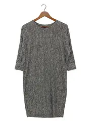 Vorschaubild 1 von Blusenkleid Damen Gr. 34/XS Grau Minimalistisch Elegant Midikleid