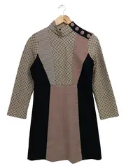 Vorschaubild 1 von Damen Blusenkleid Gr. 36/S Mehrfarbig Kariert Vintage Hemdblusenkleid