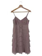 Vorschaubild 1 von Damen Freizeitkleid Gr. 36/S Lila Elegant Vintage Rüschen Midikleid