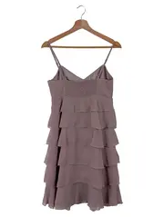 Vorschaubild 2 von Damen Freizeitkleid Gr. 36/S Lila Elegant Vintage Rüschen Midikleid