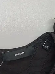 Vorschaubild 3 von Blusenkleid Damen Gr. 34;XS Schwarz Rüschen Vintage Elegant Baumwolle