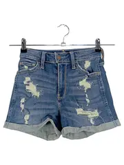 Vorschaubild 1 von Damen Jeans Shorts W23 Blau Distressed High-Rise Casual