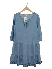 Vorschaubild 1 von Damen Freizeitkleid Gr. 36/S Blau Lyocell Bohemian Vintage