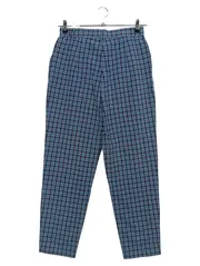 Vorschaubild 2 von Damen Stoffhose Gr. 40 L Blau Kariert Casual Freizeithose