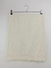 Vorschaubild 1 von Damen Faltenrock Spitze Gr. 40/L Weiß Elegant Midirock