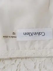 Vorschaubild 3 von Damen Faltenrock Spitze Gr. 40/L Weiß Elegant Midirock