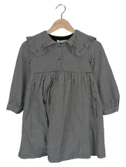 Vorschaubild 1 von Mädchen Blusenkleid Gr. 134 Schwarz Weiß Kariert Klassisch Preppy