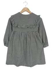 Vorschaubild 2 von Mädchen Blusenkleid Gr. 134 Schwarz Weiß Kariert Klassisch Preppy