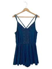 Vorschaubild 1 von Damen Jumpsuit Playsuit Gr. 40/L Blau Spitze Casual