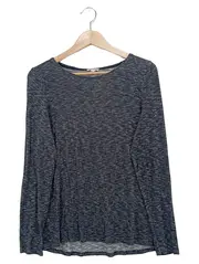 Vorschaubild 1 von Damen Pullover Gr. 38/M Blau Meliert Langarm Klassisch Casual