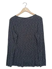 Vorschaubild 2 von Damen Pullover Gr. 38/M Blau Meliert Langarm Klassisch Casual