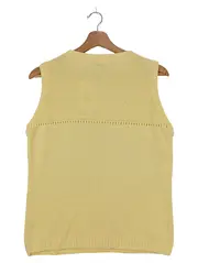 Vorschaubild 2 von Damen Pullunder Gr. 36/S Gelb Casual Basic Strick Weste Ärmellos