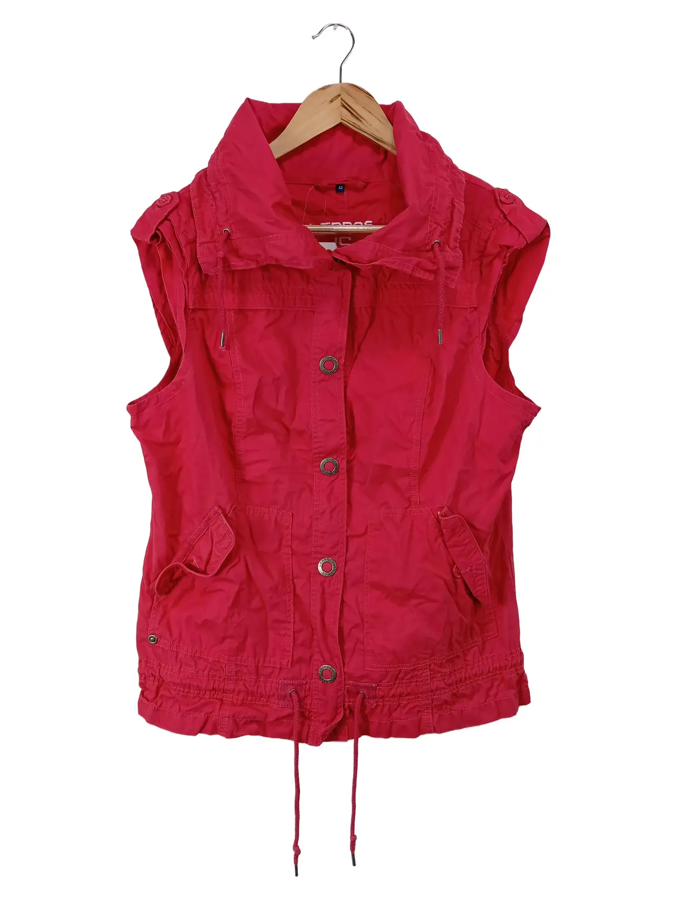 LERROS Damen Leichte Weste Rot Gr. 42/L Casual Sportlich Baumwolle