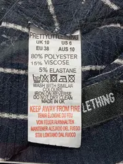 Vorschaubild 4 von Damen Schlauchkleid Gr. 38/M Blau Gestreift Midi Rippstrick