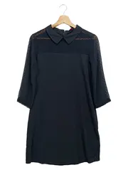 Vorschaubild 1 von Damen Blusenkleid Gr. 34/XS Schwarz Elegant Punkte Kragen