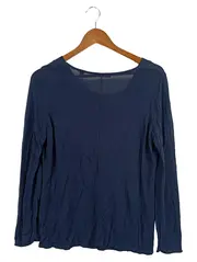 Vorschaubild 2 von Damen Pullover Gr. 40/M Blau Viskose Langarm Casual