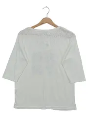 Vorschaubild 2 von TAIFUN Damen Langarmshirt 3/4 Arm Weiß Floral Pailletten Gr. UNI