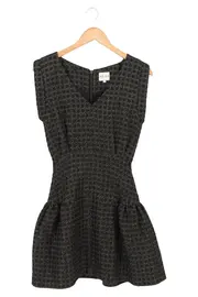 Vorschaubild 1 von Damen Cocktailkleid Gr. 34 XS Schwarz Strukturmuster Ärmellos Elegant