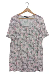 Vorschaubild 1 von Damen T-Shirt Gr. 42/44 Weiß Grafisch Casual Modern