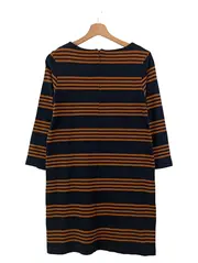 Vorschaubild 2 von Damen Freizeitkleid Gr. 38/M Schwarz Gestreift Modern Elegant