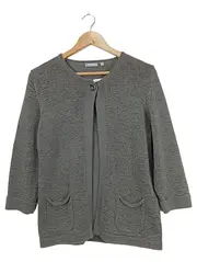 Vorschaubild 1 von Damen Strickjacke Grau Gr. 40/M Klassisch Elegant 3/4-Arm