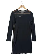 Vorschaubild 2 von Damen Sommerkleid Gr. 36/S Schwarz Mesh Reißverschluss Midikleid