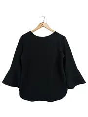Vorschaubild 2 von Damen Bluse Schwarz Gr. 36/S Elegant Minimalistisch