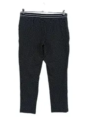 Vorschaubild 2 von Damen Stoffhose Gr. 40 L Schwarz Gepunktet Casual