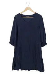 Vorschaubild 1 von Damen Blusenkleid Gr. 36/S Blau Elegant Cupro Viskose