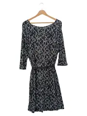 Vorschaubild 2 von Freizeitkleid Damen XL Schwarz Grafisch Elegant Vintage 42