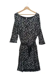 Vorschaubild 1 von Freizeitkleid Damen XL Schwarz Grafisch Elegant Vintage 42