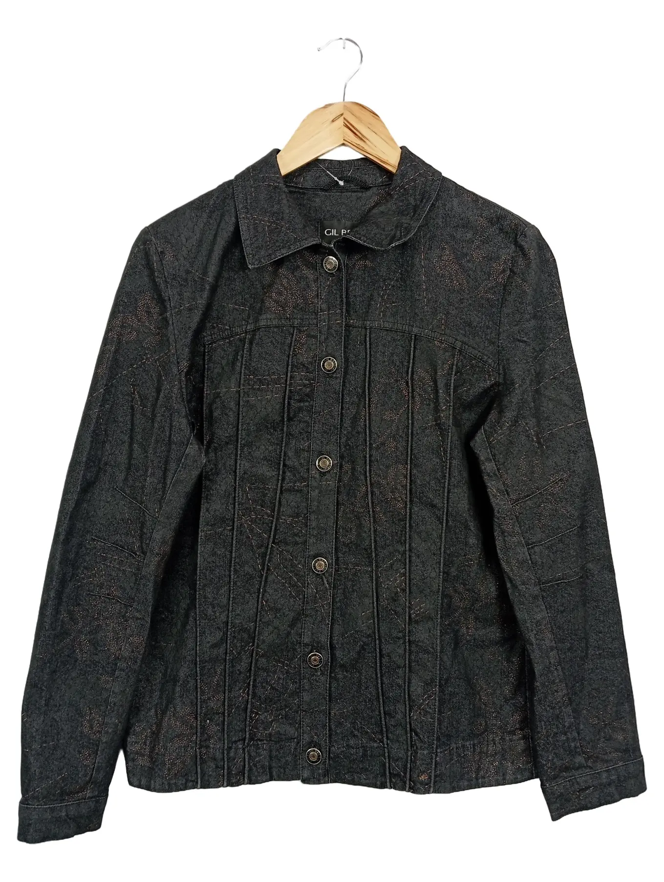 GIL BRET Damen Leichte Jacke Gr. 36/S Schwarz Casual Florales Muster