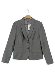 Vorschaubild 1 von Damen Blazer Gr. 38 Grau Wolle Business Elegant Jacke Sakko