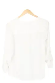 Vorschaubild 2 von Bluse Damen Weiß Gr. 38/M 3/4-Arm Casual Basic Polyester