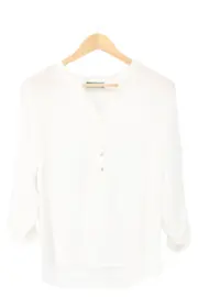 Vorschaubild 1 von Bluse Damen Weiß Gr. 38/M 3/4-Arm Casual Basic Polyester