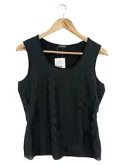 Vorschaubild 1 von Damen Top Ärmellos L Schwarz Strukturmuster Casual Gr. 40