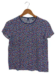 Vorschaubild 1 von Damen Bluse 32/XXS Blau Florales Muster Casual Kurzarm