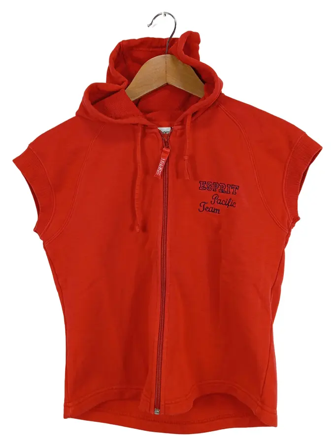 ESPRIT Damen Kapuzenpullover Rot 42/L Casual Hoodie Baumwolle