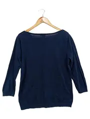 Vorschaubild 2 von Damen Langarmshirt Gr. 40/L Blau Casual Basic