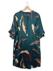 Vorschaubild 1 von Blusenkleid Damen 36/S Grün Florales Muster Bohemian Vintage