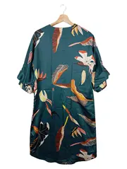 Vorschaubild 2 von Blusenkleid Damen 36/S Grün Florales Muster Bohemian Vintage