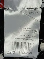 Vorschaubild 4 von A-Linienrock Damen Gr. 40/L Schwarz Lochmuster Baumwolle Leinen